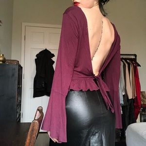 SOLD Boho Bell Sleeve Tie Back Shirt